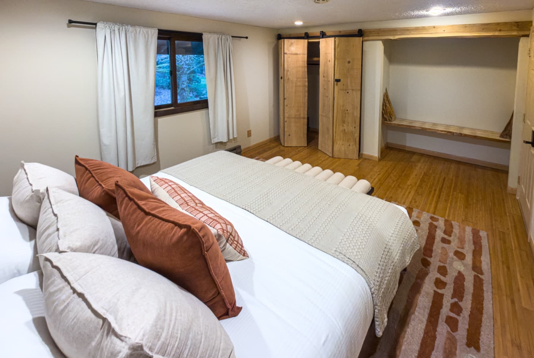 Queen bedroom — clean, comfortable